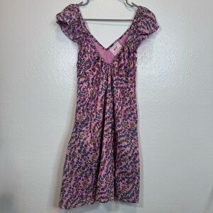 Bajanan Floral Flutter Sleeve Dress Size Medium